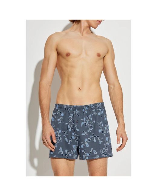 Hanro Ondergoed ,Grijs ,Katoen Cotton Sporty Boxers in het Blue voor heren