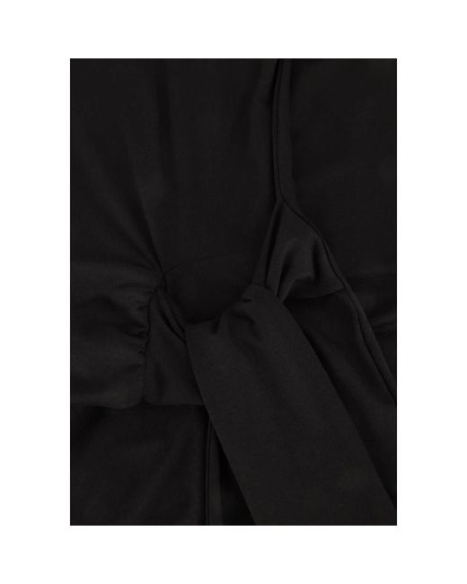 Modström Kleedjes ,Zwart ,Zwarte Midi Jurk Voor Zonnige Dagen in het Black