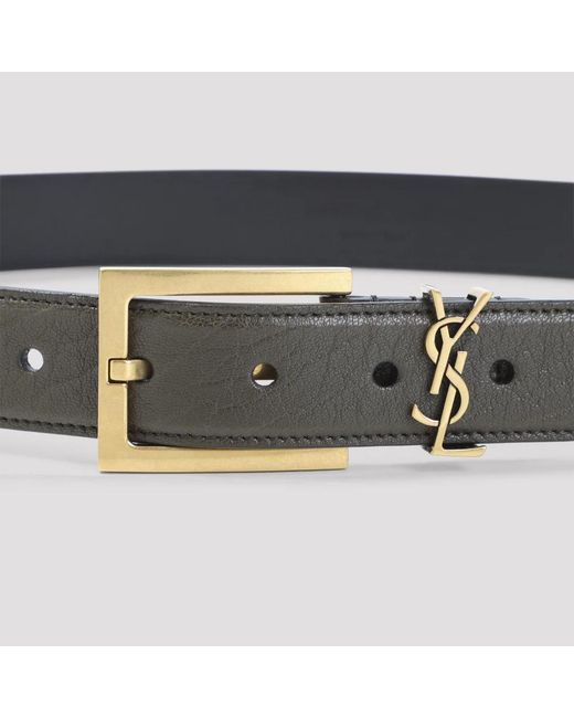 Saint Laurent Black Cassandre Gürtel