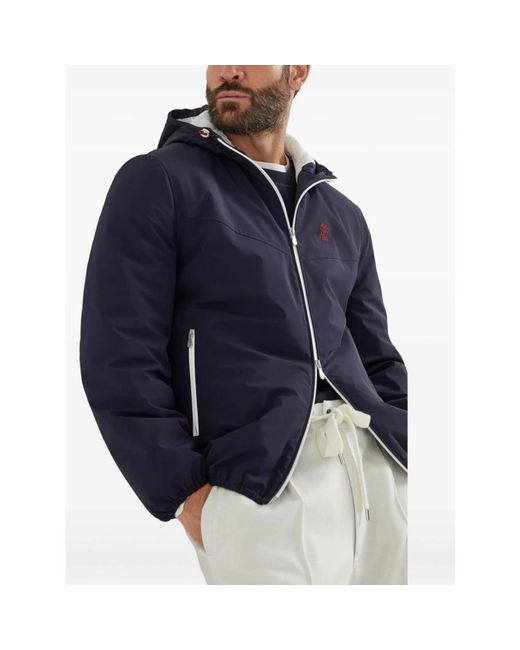 Brunello Cucinelli Blue Light Jackets for men