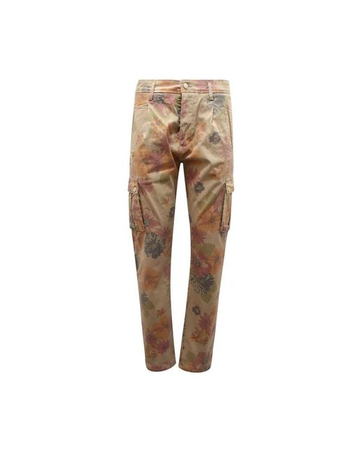 Daniele Alessandrini Blaue Cargo Hose Blumenmuster Baggy Fit in Natural für Herren