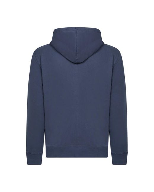 Maison Kitsuné Hoodies & Sweatvesten ,Blauw ,Katoen Blauw Sweatshirt Met Capuchon En Logo in het Blue voor heren