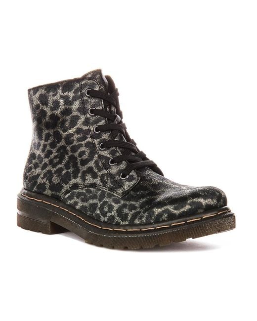 Rieker Black Lace-Up Boots
