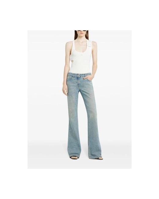 Courreges Bootcut Jeans in het Blue