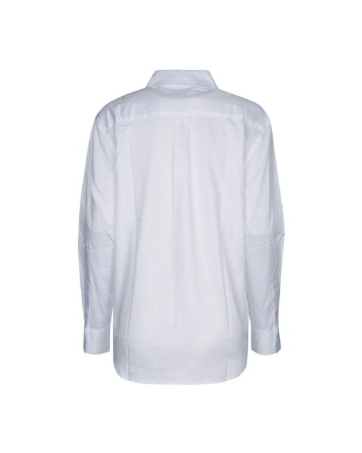 Calvin Klein Blue Baumwollhemd Mit Frontschlitz