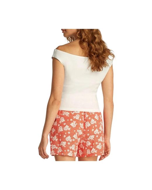 Tommy Hilfiger White Casual Bootausschnitt Top