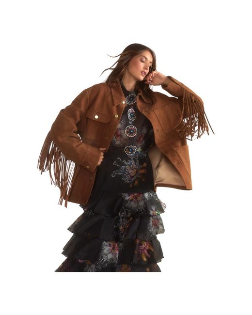 Leather Jackets Cynthia Rowley de color Brown