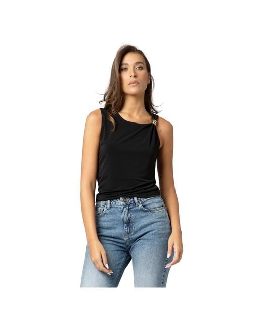 Kocca Black Sleeveless Tops