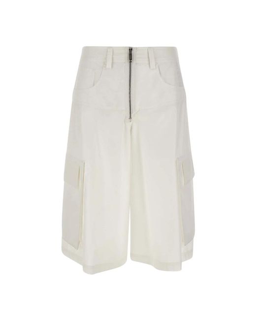 Shorts de popelina de algodón blanco estilo verano Iceberg de color White
