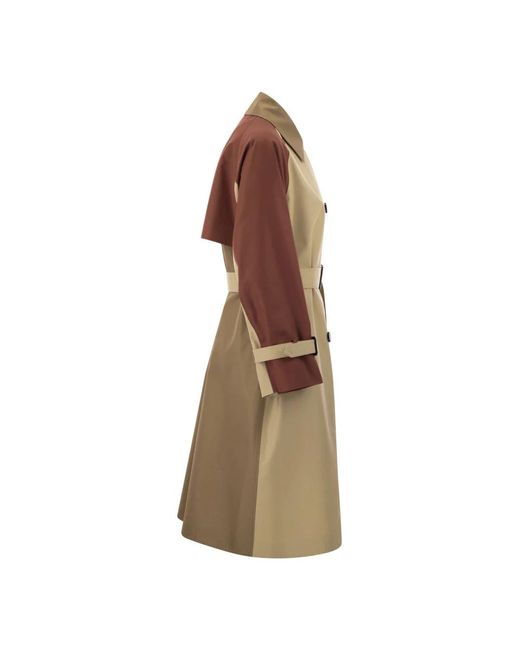 Max Mara Natural Wendbarer trenchcoat mit cape und kontrastierenden ärmeln