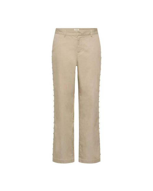 Cream Rechte Broek in het Natural