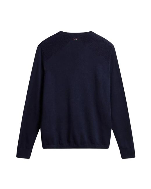 Napapijri Blue Round-Neck Knitwear for men