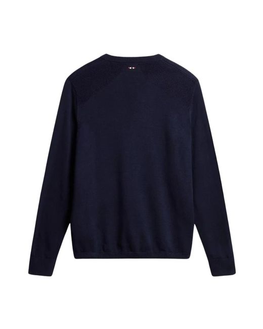Napapijri Blue Round-Neck Knitwear for men