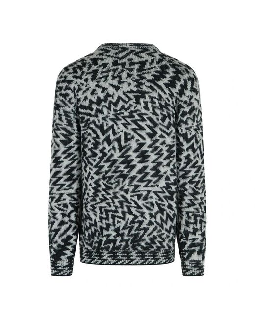 Laneus Black Round-Neck Knitwear for men