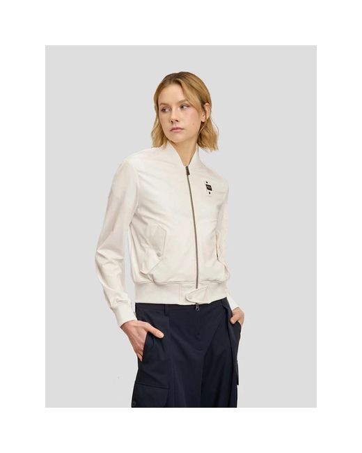 Blauer Jassen ,Wit ,Nylon Witte Bomberjack Darling Model in het White voor heren