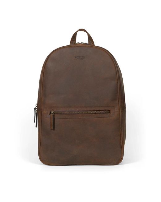 Howard London Brauner Lederrucksack Mit Außentasche in Brown für Herren