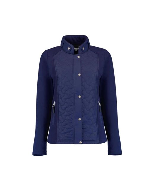 Bloomings Mock Neck Fleece Jacket in het Blue