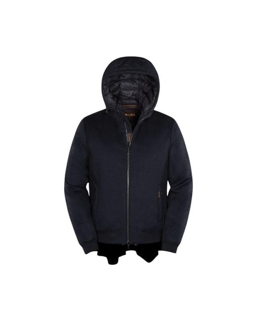 Moorer Jassen ,Blauw ,Oniro Lsl Hooded Bomber in het Blue voor heren