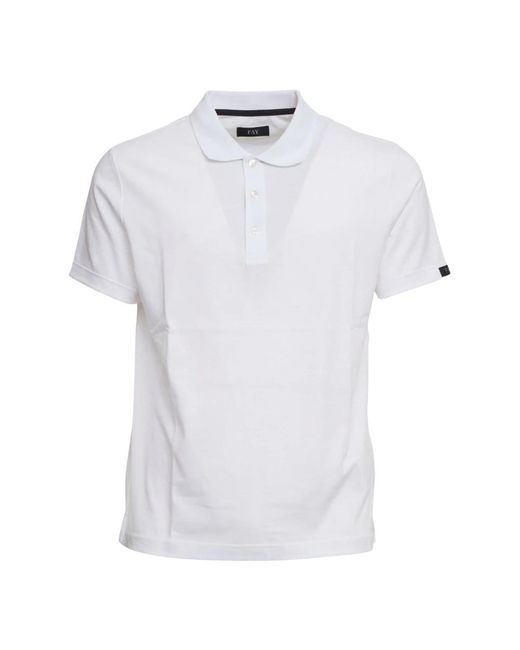 Fay White Polo Shirts for men