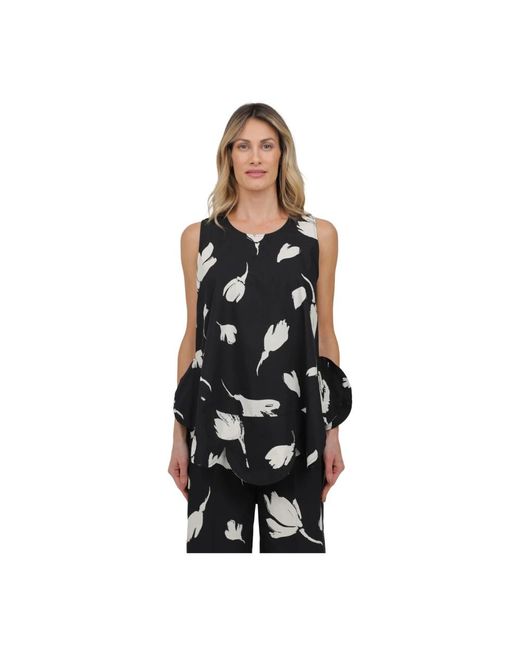 MEIMEIJ Black Sleeveless Tops