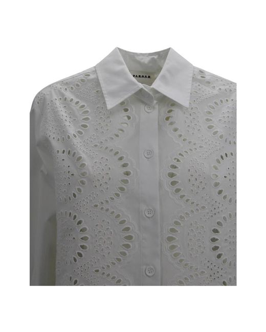 P.A.R.O.S.H. P.A.R.O..H. ,Overhemden ,Wit ,Geborduurde Blouse in het Gray