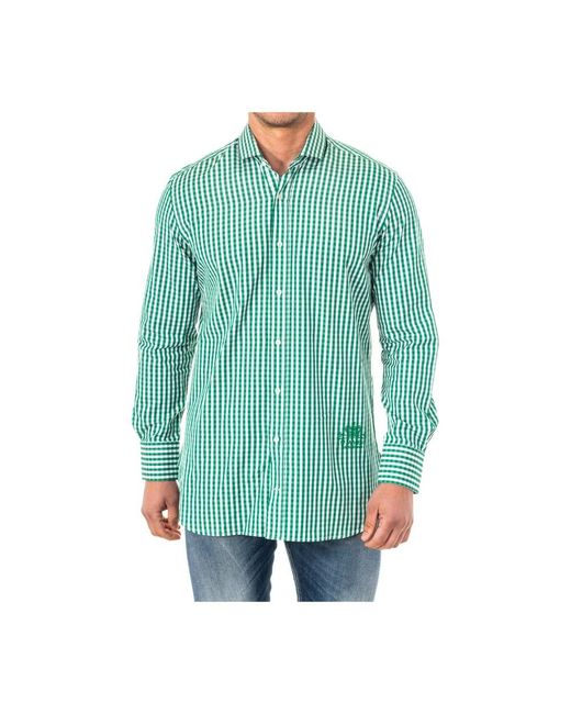 La Martina Blue Casual Shirts for men
