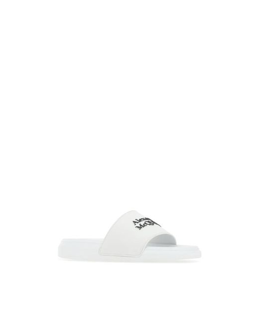 McQueen White Sliders for men