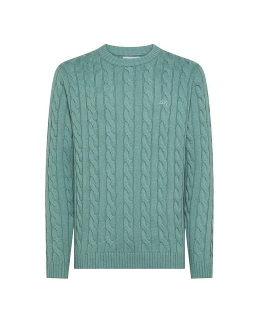 Sun 68 K45138/69 Pullover Zopfmuster L/S Mit Zöpfen in Green für Herren