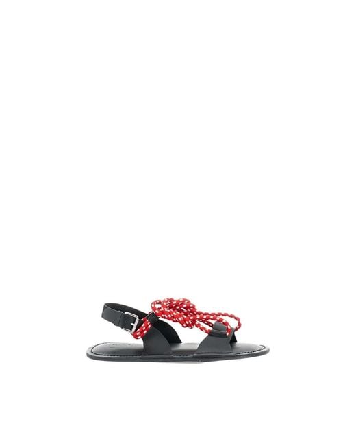 Plan C Black Flat Sandals