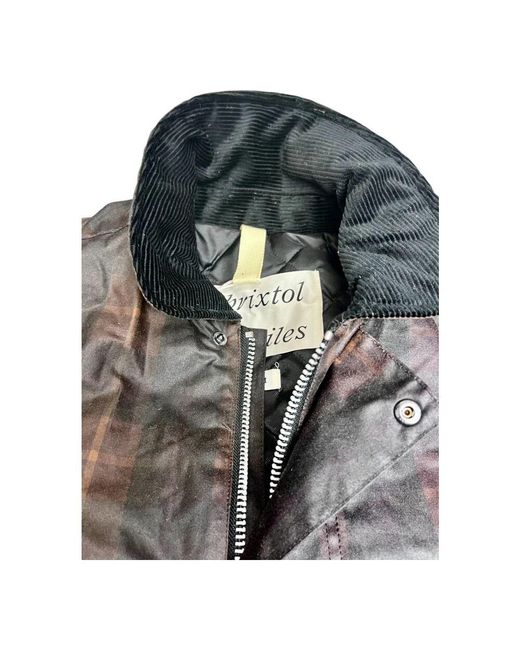 Brixtol Textiles Braune tartan wachsjacke curtis in Gray für Herren