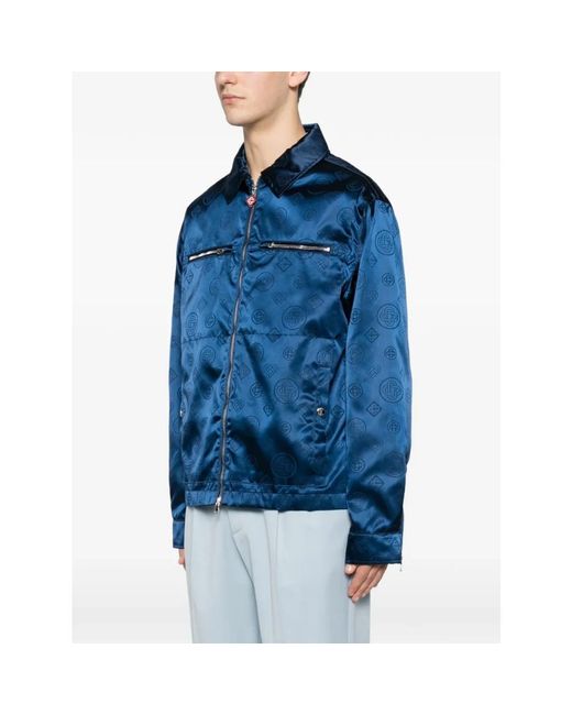 Casablanca Jassen ,Blauw ,Jas Met Rits Aan De Voorkant in het Blue voor heren