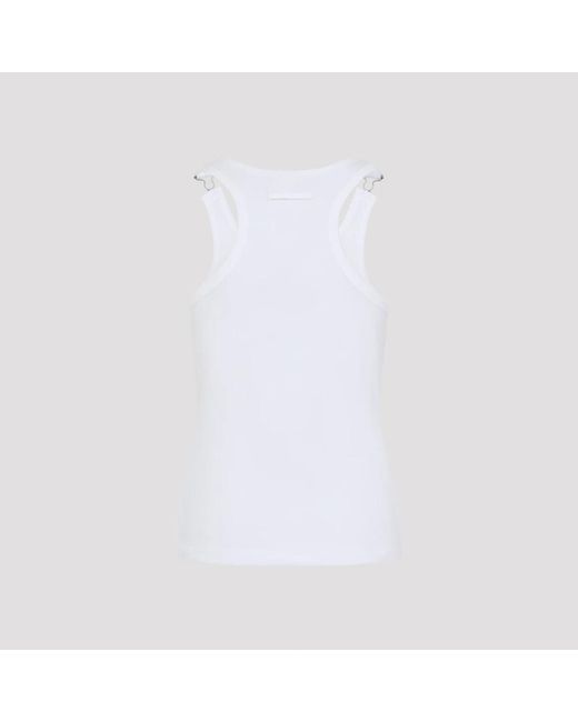 Jean Paul Gaultier White Sleeveless Tops