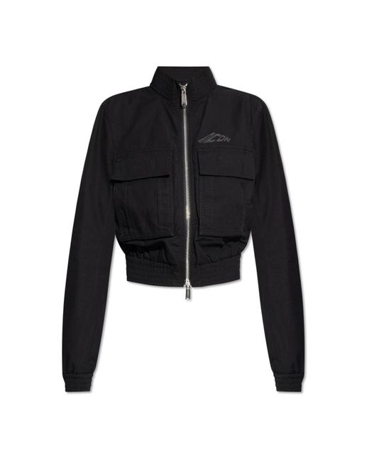 DSquared² Jassen ,Zwart ,Katoen Jacket Met Logo in het Black