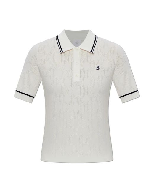 Bogner Tops ,Wit ,Leer Mandy Polo in het Gray