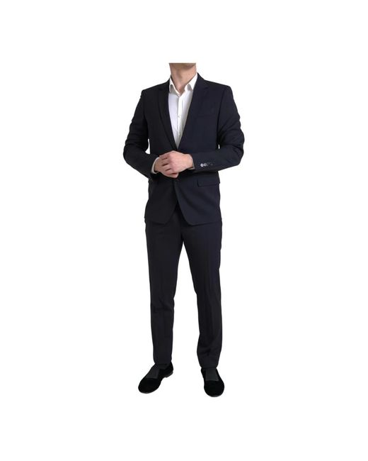 Single Breasted Suits di Dolce & Gabbana in Black da Uomo