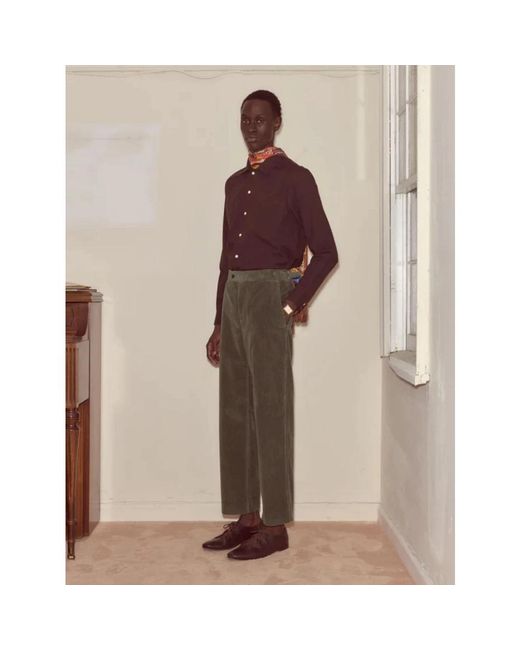 Bode Green Straight Trousers for men