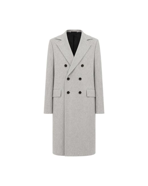 Kiton Double-Breasted Coat in het Gray voor heren