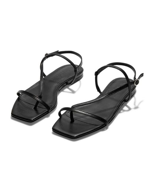 Aeyde Black Flat Sandals