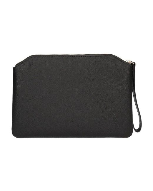 Liu Jo Black Caliwen envelope clutch in schwarzem kunstleder