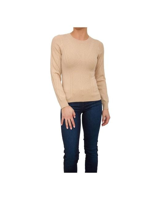 Liu Jo Blue Beiger Pullover Mit Einzigartigem Materialmix