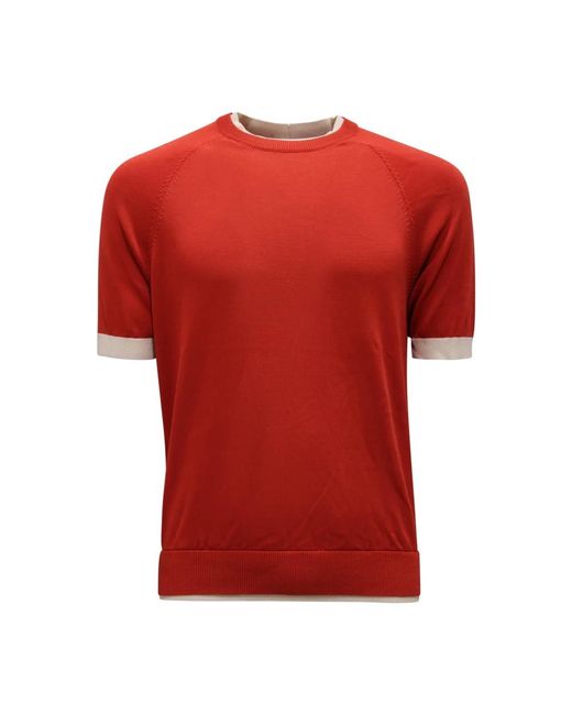 Eleventy Red Round-Neck Knitwear for men