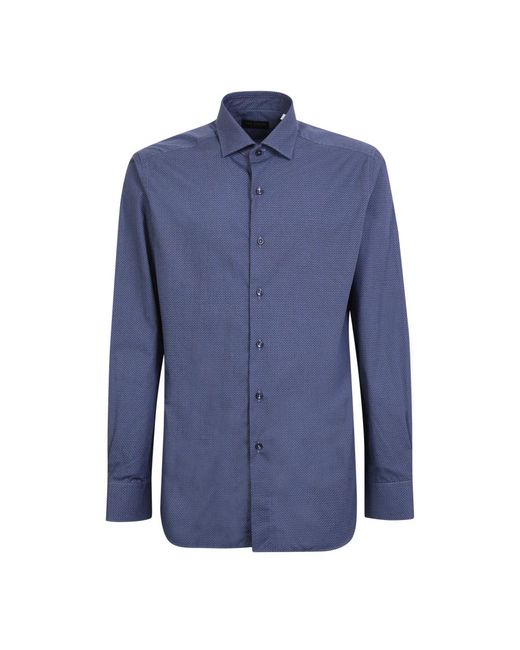 Dell'Oglio Blue Casual Shirts for men