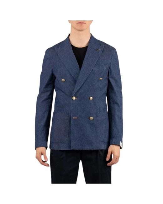 Paoloni Blue Blazers for men