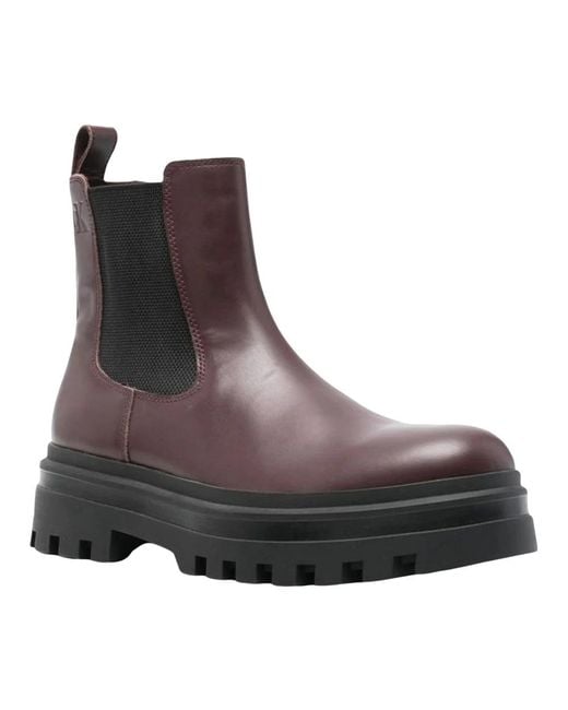 Calvin Klein Brown Chelsea Boots for men