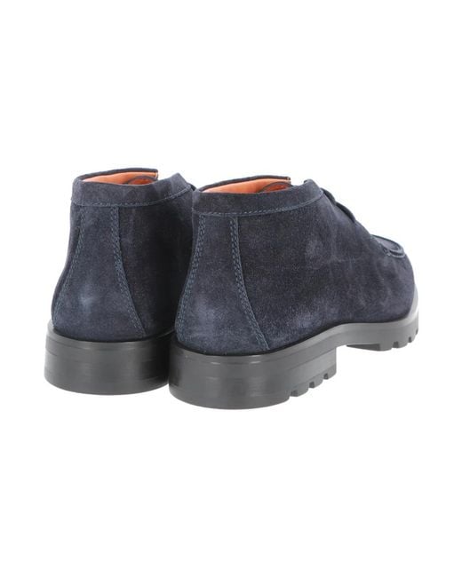 Santoni Blue Lace-Up Boots for men