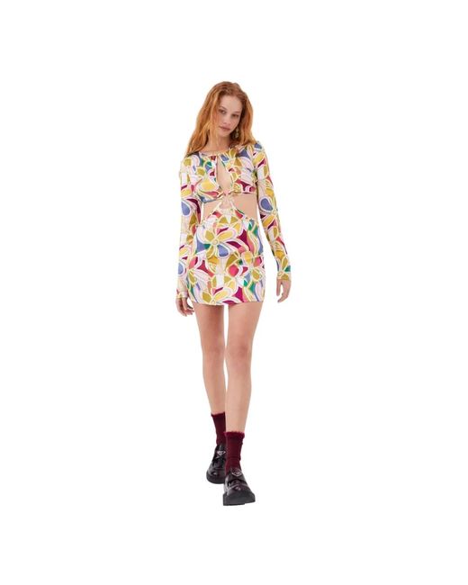 For Love & Lemons Natural Short Dresses