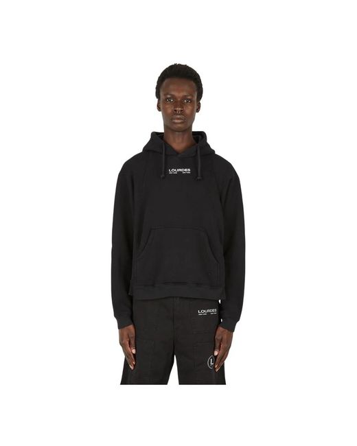 Lourdes Logo Print Basic Kapuzenpullover in Black für Herren