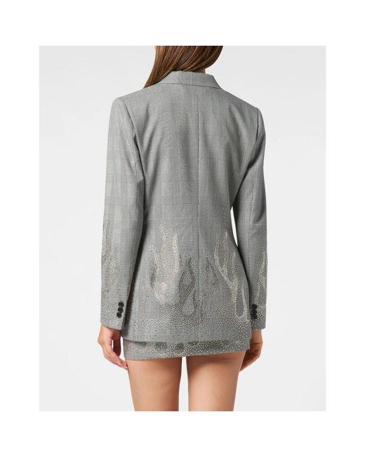 Philipp Plein Flame Blazer in het Gray