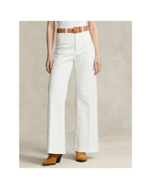Polo Ralph Lauren White Wide Trousers