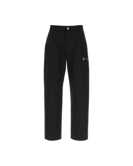 Versace Informele Broek Lichtgewicht Gabardine in het Black voor heren